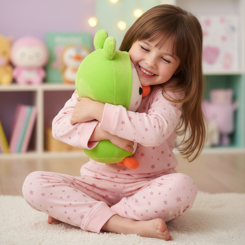 Frog Penguin child hugging